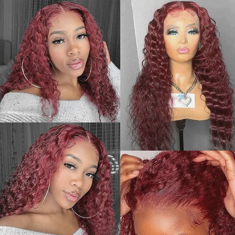 Front Lace Small Curly Wig Headgear 13*4 Lace Wig Full Headgear Mixed Human Hair Wigs