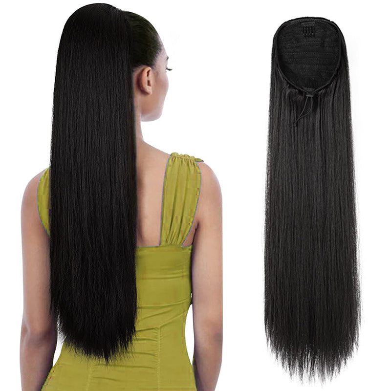 Wig Ladies Fashion Hair Extension Drawstring Long Straight Hair