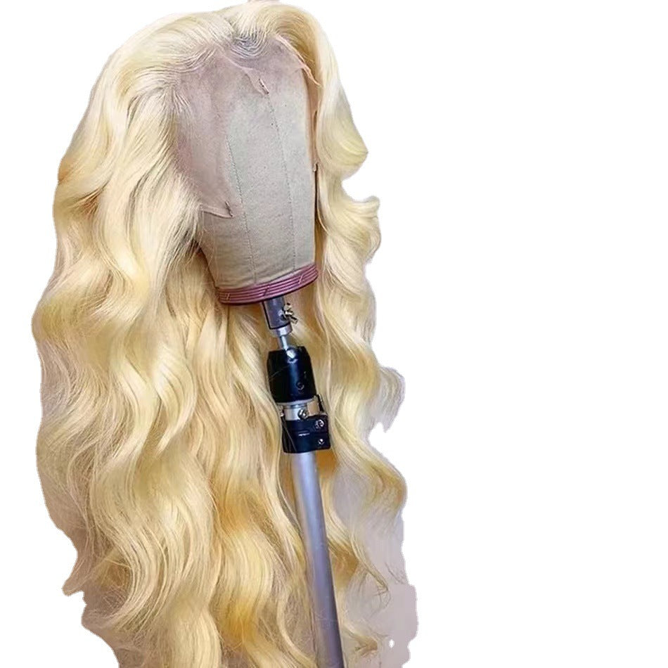 front lace human wig - 24" platinum blonde.