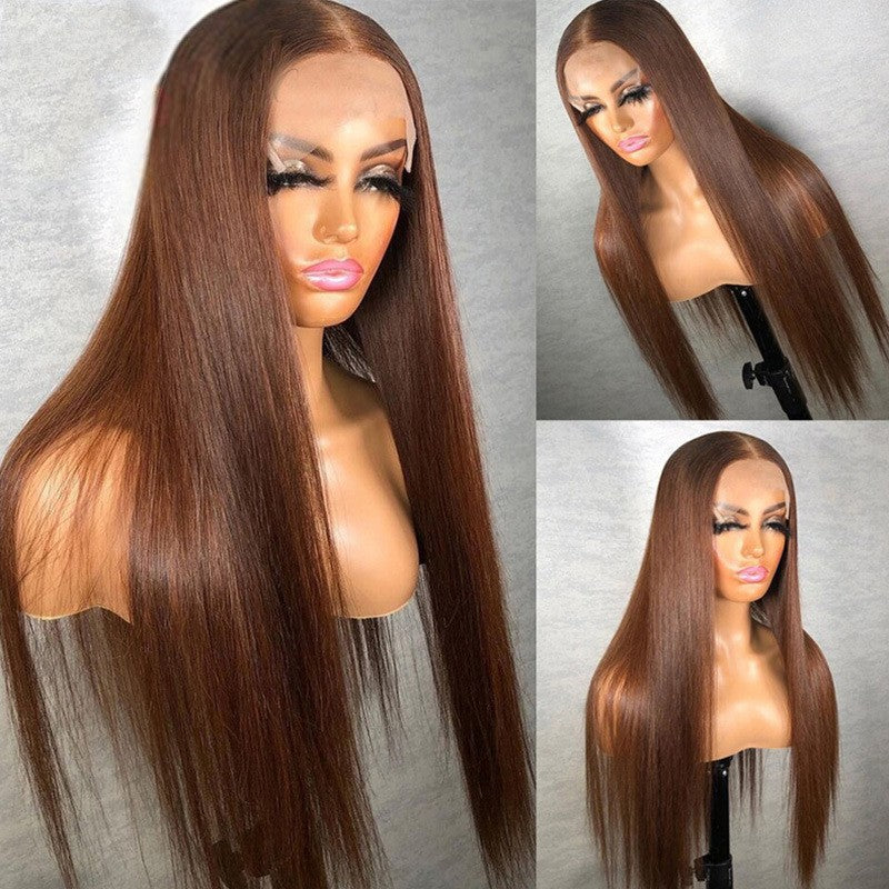 Michelle  Middle Part Black Long Straight Hair Multi-color Wig